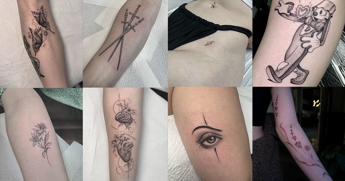 Ejemplo de tatuajes de linea fina hechos en Poniente Tattoo Studio en Estepona.